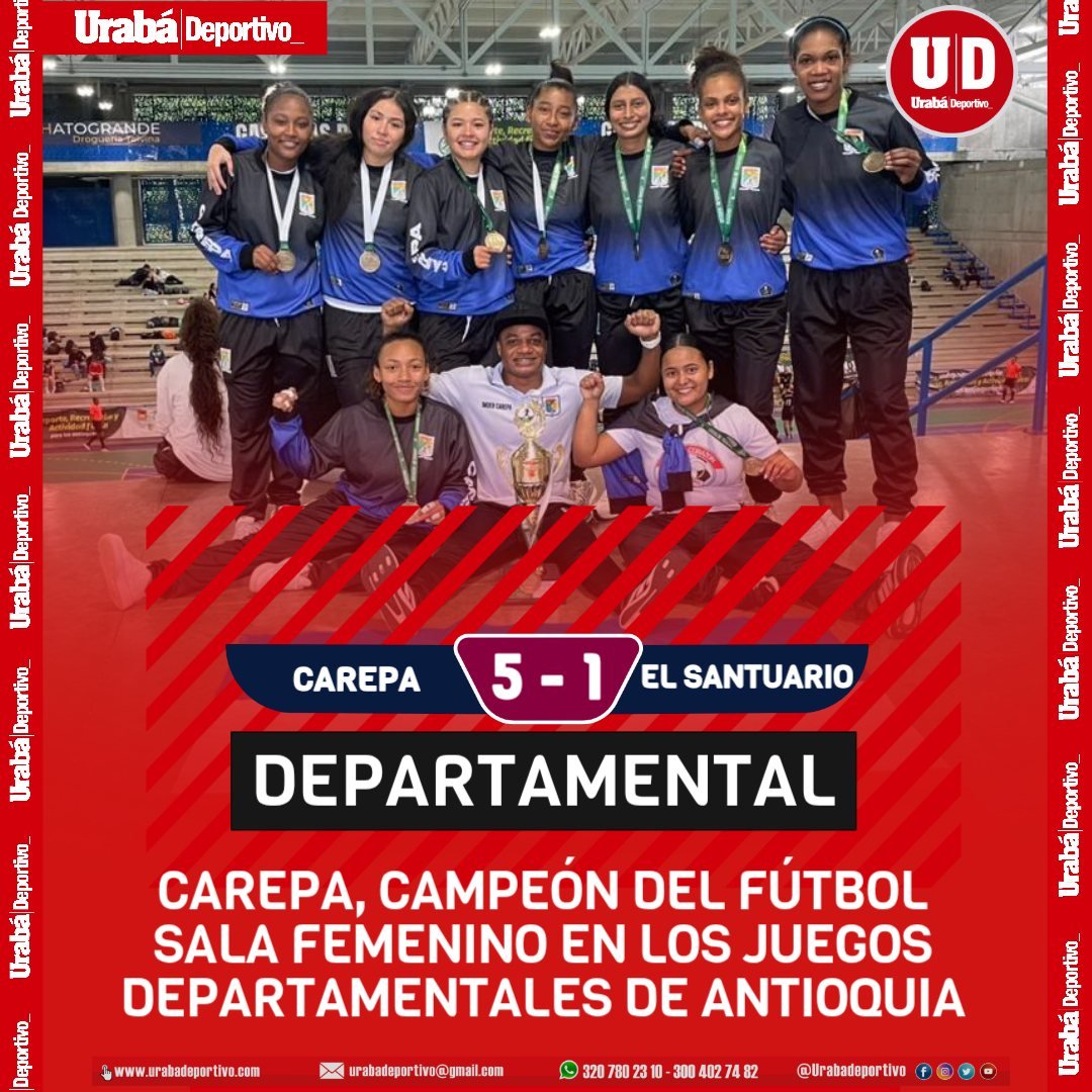 Carepa conquista el título de fútbol sala femenino en los Juegos Departamentales 2025 — Urabá Deportivo