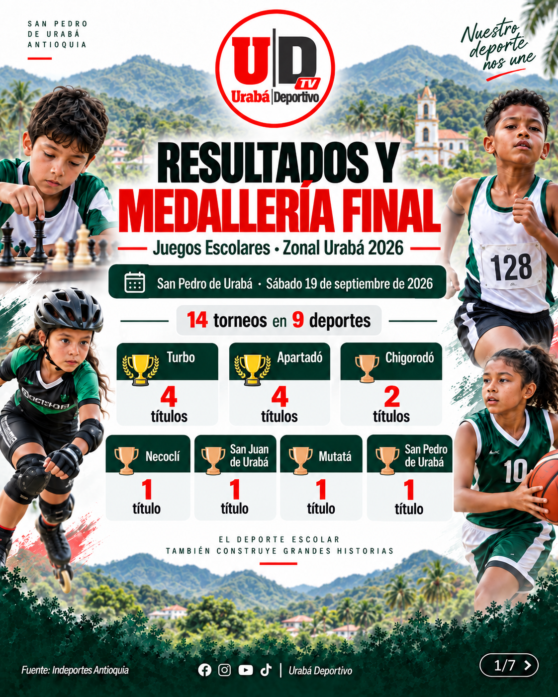 Carrusel final de los Juegos Escolares Zonal Urabá 2026 - lámina 1